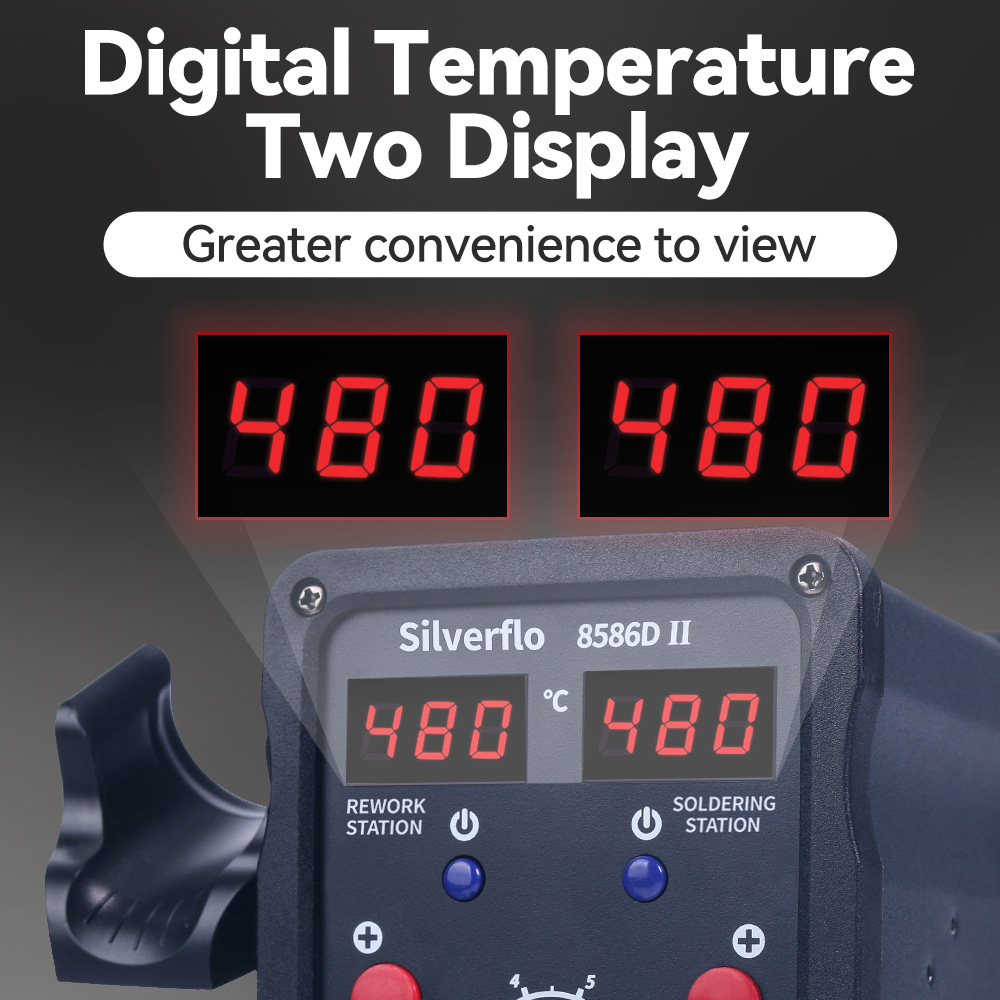 Silverflo 8586D Soldering Stat - T12 Soldering Station Oled ulasan dan harga
