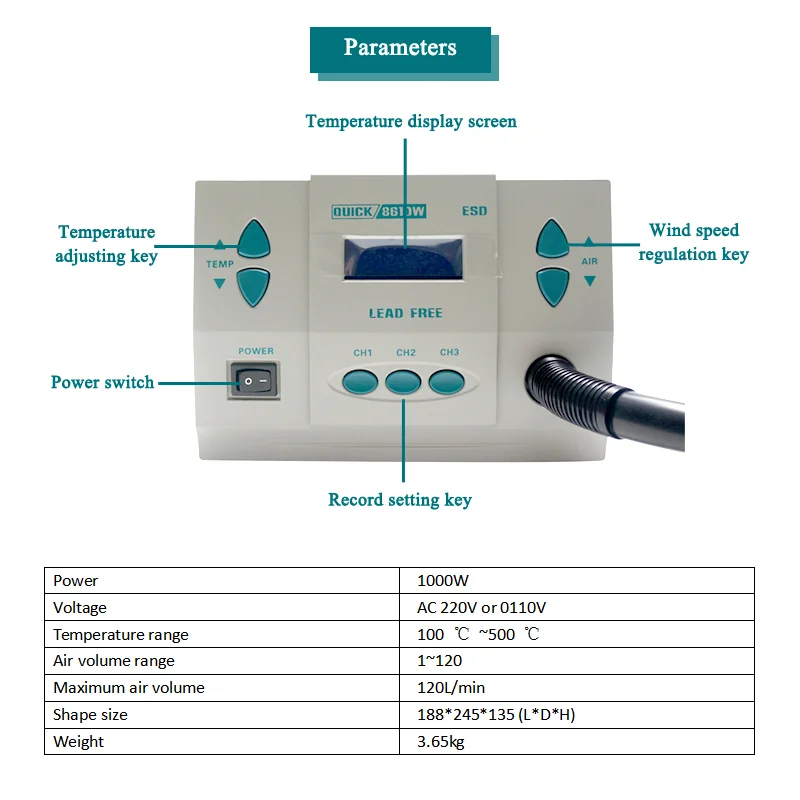 Original 1000W    QUICK 861DW  - Hot Air Rework Station 861Dw ulasan dan harga